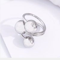 Simple Style Ball Stainless Steel Open Rings sku image 4