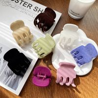 Simple Style Solid Color Flocking Hollow Out Hair Claws main image 1