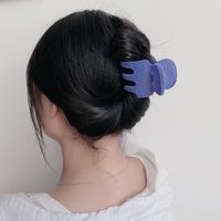 Simple Style Solid Color Flocking Hollow Out Hair Claws main image 2