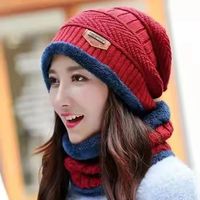 Winter Men's Pullover Scarf Two-piece Set Cap Cold Protection Hat Warm Ear Protection Knitted Hat Woolen Cap Outdoor Riding Men's Hat sku image 1