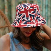 Unisex Vintage-stil Nationalflagge Drucken Große Traufen Bucket Hat main image 1