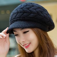 Women's Elegant Basic Simple Style Solid Color Curved Eaves Wool Cap Beret Hat sku image 3