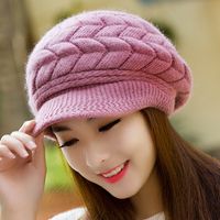 Women's Elegant Basic Simple Style Solid Color Curved Eaves Wool Cap Beret Hat sku image 7
