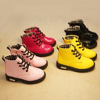 Kid's Basic Solid Color Round Toe Martin Boots main image 1