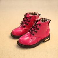 Kid's Basic Solid Color Round Toe Martin Boots main image 4