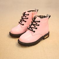 Kid's Basic Solid Color Round Toe Martin Boots main image 6