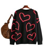 Women's Sweater Long Sleeve Sweaters & Cardigans Jacquard Vacation Heart Shape main image 3