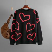 Women's Sweater Long Sleeve Sweaters & Cardigans Jacquard Vacation Heart Shape sku image 1