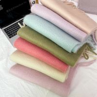 Women's Basic Simple Style Solid Color Circle Yarn Scarf main image 3