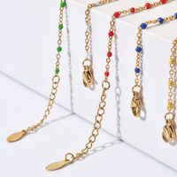 Wholesale Cartoon Style Cute Christmas Socks Stainless Steel Enamel Plating Gold Plated Bracelets main image 3
