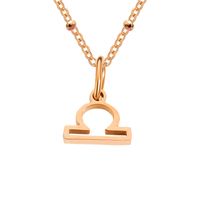 Simple Style Constellation Stainless Steel Plating Gold Plated Pendant Necklace sku image 21