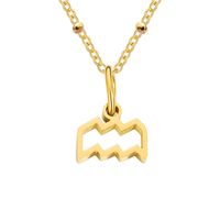 Simple Style Constellation Stainless Steel Plating Gold Plated Pendant Necklace sku image 25