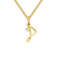 Stainless Steel Simple Style Plating Letter Solid Color Pendant Necklace sku image 69