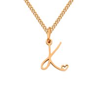 Stainless Steel Simple Style Plating Letter Solid Color Pendant Necklace sku image 37