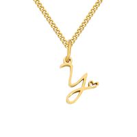 Stainless Steel Simple Style Plating Letter Solid Color Pendant Necklace sku image 73