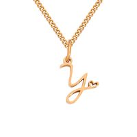 Stainless Steel Simple Style Plating Letter Solid Color Pendant Necklace sku image 46