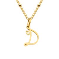 Simple Style Letter Stainless Steel Plating Gold Plated Pendant Necklace sku image 32
