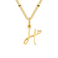 Simple Style Letter Stainless Steel Plating Gold Plated Pendant Necklace sku image 38