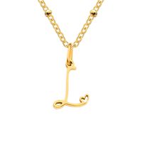 Simple Style Letter Stainless Steel Plating Gold Plated Pendant Necklace sku image 70