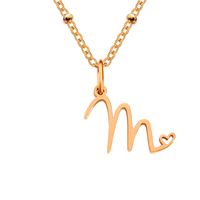 Simple Style Letter Stainless Steel Plating Gold Plated Pendant Necklace sku image 46