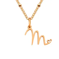 Simple Style Letter Stainless Steel Plating Gold Plated Pendant Necklace sku image 46