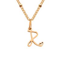Simple Style Letter Stainless Steel Plating Gold Plated Pendant Necklace sku image 54