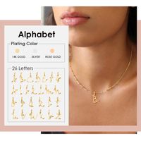 Simple Style Letter Stainless Steel Plating Gold Plated Pendant Necklace main image 1