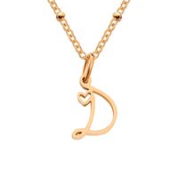 Simple Style Letter Stainless Steel Plating Gold Plated Pendant Necklace sku image 33