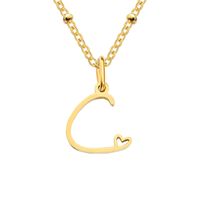 Simple Style Letter Stainless Steel Plating Gold Plated Pendant Necklace sku image 30