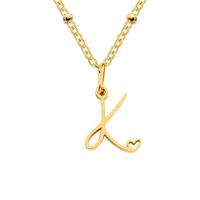 Simple Style Letter Stainless Steel Plating Gold Plated Pendant Necklace sku image 43