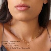 Einfacher Stil Brief Rostfreier Stahl Überzug Vergoldet Halskette Mit Anhänger main image 3