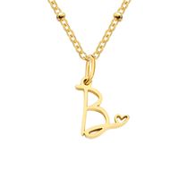 Simple Style Letter Stainless Steel Plating Gold Plated Pendant Necklace sku image 71