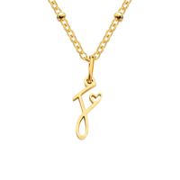 Simple Style Letter Stainless Steel Plating Gold Plated Pendant Necklace sku image 74