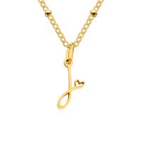 Simple Style Letter Stainless Steel Plating Gold Plated Pendant Necklace sku image 41