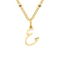 Simple Style Letter Stainless Steel Plating Gold Plated Pendant Necklace sku image 34