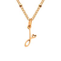 Simple Style Letter Stainless Steel Plating Gold Plated Pendant Necklace sku image 42