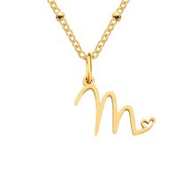 Simple Style Letter Stainless Steel Plating Gold Plated Pendant Necklace sku image 73