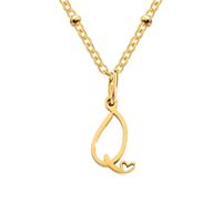 Simple Style Letter Stainless Steel Plating Gold Plated Pendant Necklace sku image 51