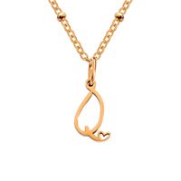 Simple Style Letter Stainless Steel Plating Gold Plated Pendant Necklace sku image 52