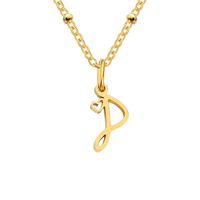 Simple Style Letter Stainless Steel Plating Gold Plated Pendant Necklace sku image 77
