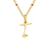 Simple Style Letter Stainless Steel Plating Gold Plated Pendant Necklace sku image 57