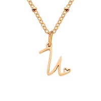 Simple Style Letter Stainless Steel Plating Gold Plated Pendant Necklace sku image 60