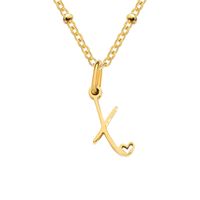 Simple Style Letter Stainless Steel Plating Gold Plated Pendant Necklace sku image 64