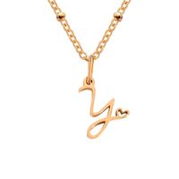Simple Style Letter Stainless Steel Plating Gold Plated Pendant Necklace sku image 67