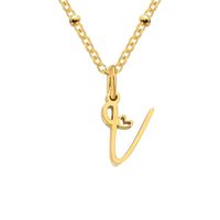 Simple Style Letter Stainless Steel Plating Gold Plated Pendant Necklace sku image 78
