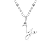 Simple Style Letter Stainless Steel Plating Gold Plated Pendant Necklace sku image 25