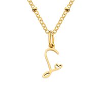 Simple Style Letter Stainless Steel Plating Gold Plated Pendant Necklace sku image 55