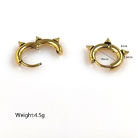 1 Pair Hip-hop Retro Simple Style Round Plating Stainless Steel 18k Gold Plated Hoop Earrings main image 3