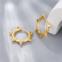 1 Pair Hip-hop Retro Simple Style Round Plating Stainless Steel 18k Gold Plated Hoop Earrings sku image 2