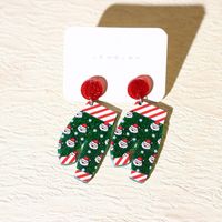 1 Pair Vacation Santa Claus Printing Arylic Drop Earrings sku image 2